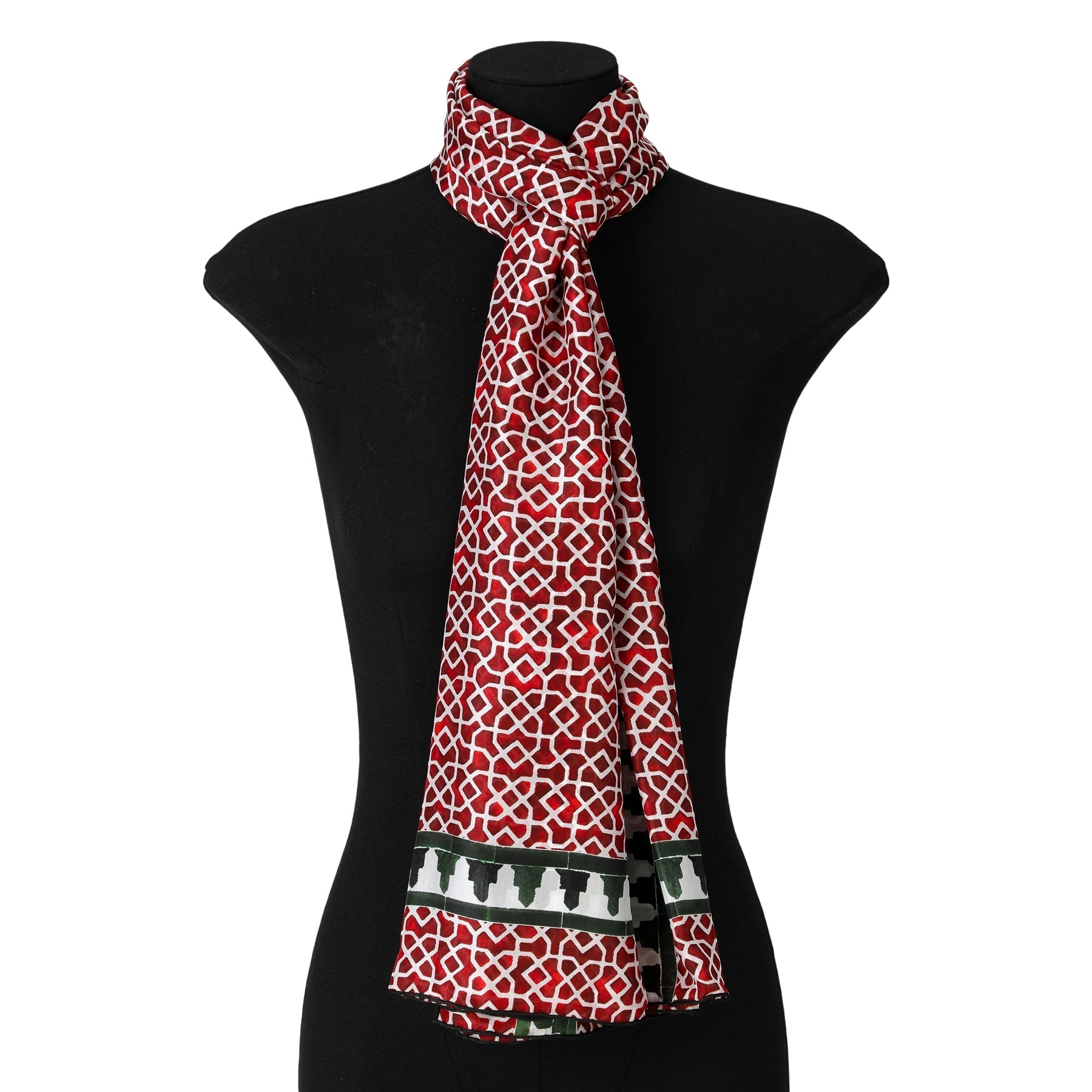 Red and Green Silk Scarf Alcazaba