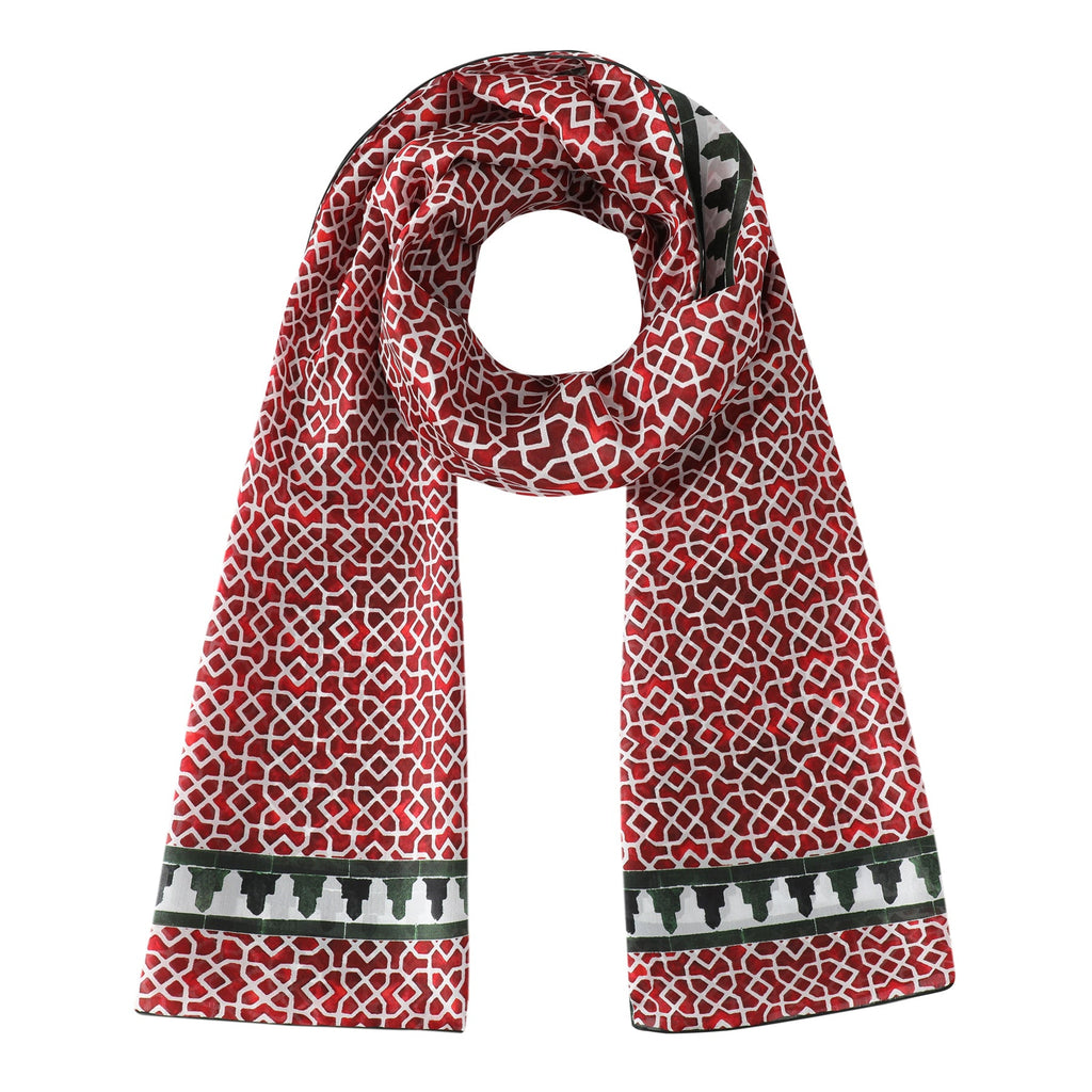 Red and Green Silk Scarf Alcazaba