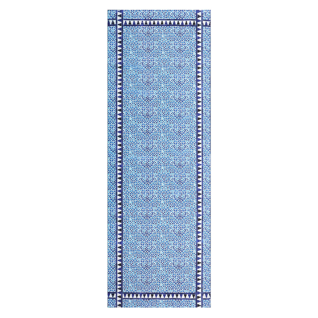 Oblong Blue Silk Scarf Alcazaba