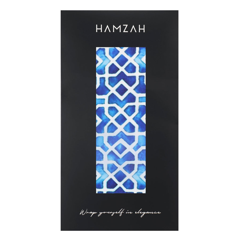 Oblong Blue Silk Scarf Alcazaba