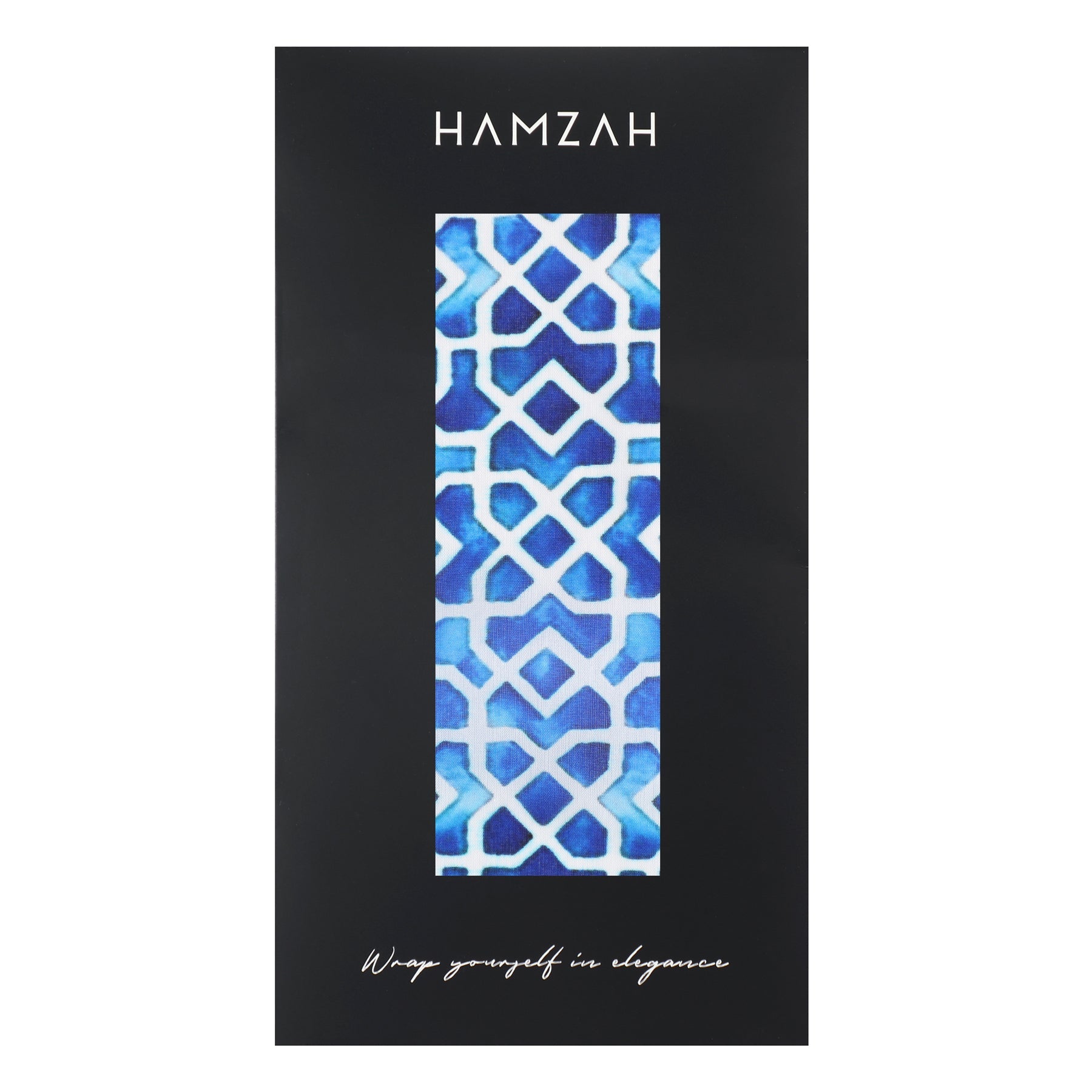 Oblong Blue Silk Scarf Alcazaba