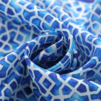 Oblong Blue Silk Scarf Alcazaba