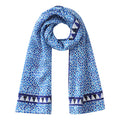 Oblong Blue Silk Scarf Alcazaba