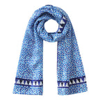 Oblong Blue Silk Scarf Alcazaba