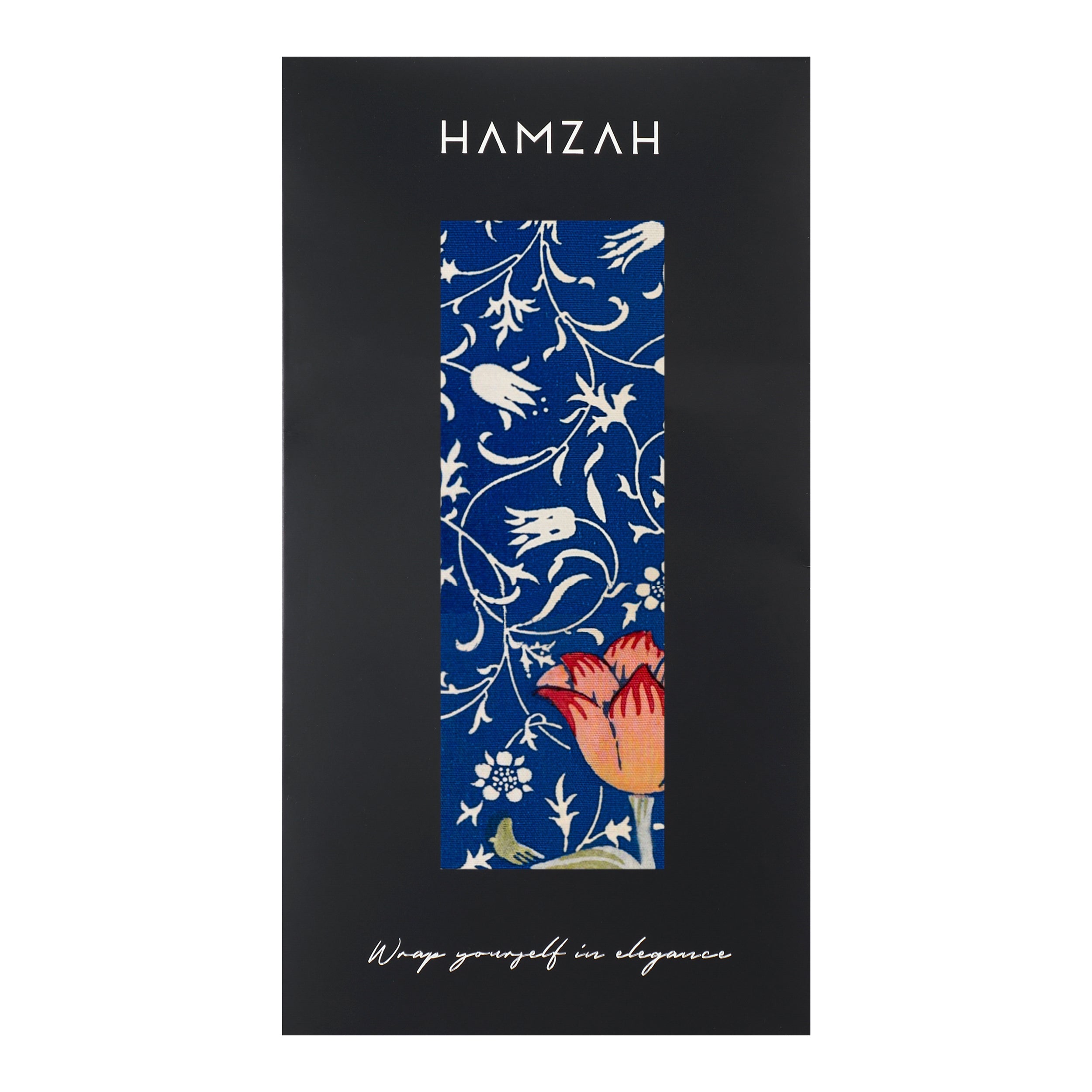 Floral Blue Silk Scarf Galata
