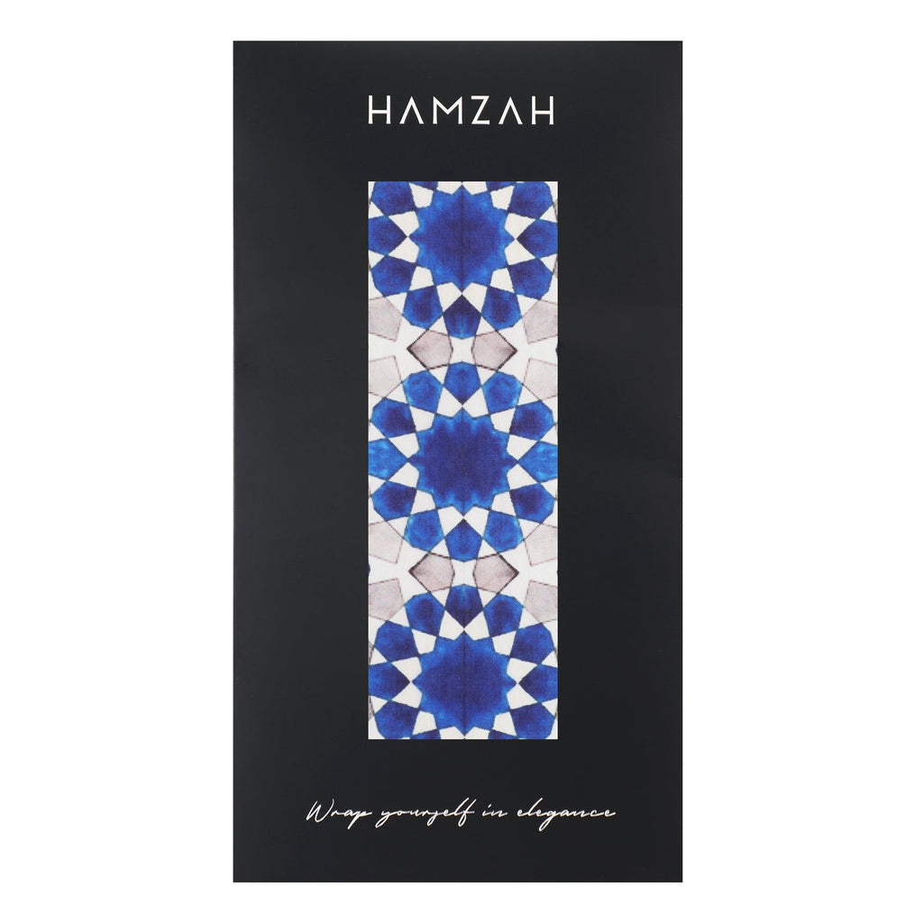 Blue and Grey Silk Scarf Najma