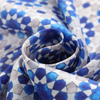 Blue and Grey Silk Scarf Najma