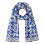 Blue and Grey Silk Scarf Najma