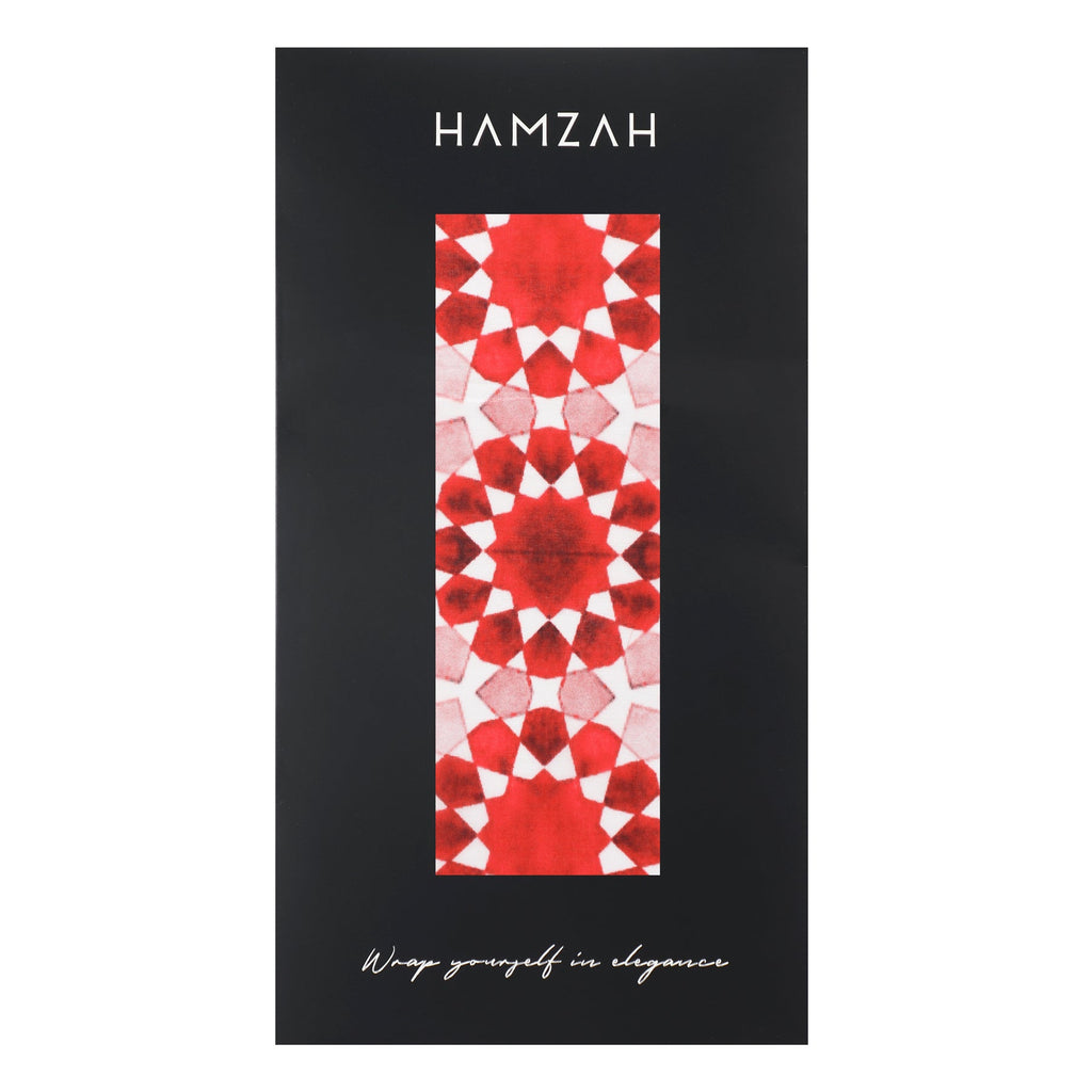 Moroccan Inspired Red Silk Scarf Najma
