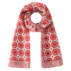 Moroccan Inspired Red Silk Scarf Najma