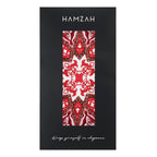 Red Silk Scarf with Geometric Turkish Print