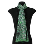 Green Silk Neck Scarf Turkish Print