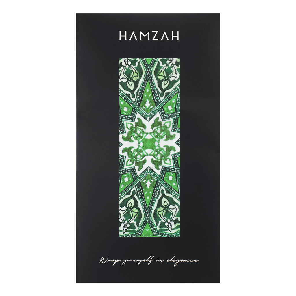 Green Silk Neck Scarf Turkish Print