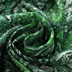 Green Silk Neck Scarf Turkish Print