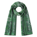 Green Silk Neck Scarf Turkish Print