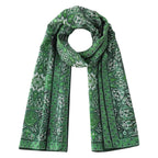 Green Silk Neck Scarf Turkish Print
