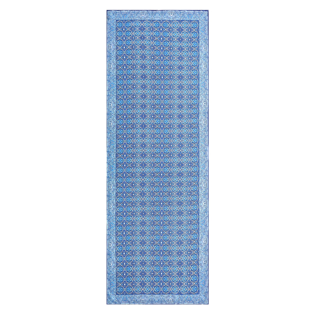 Blue Silk Scarf with Geometric Print Farah