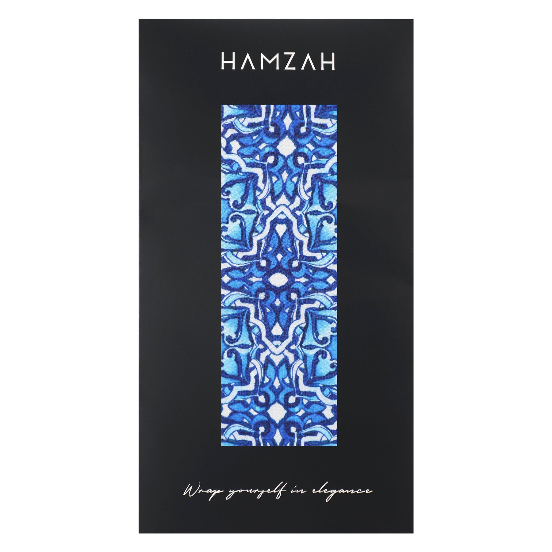 Blue Silk Scarf with Geometric Print Farah
