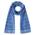 Blue Silk Scarf with Geometric Print Farah