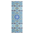 Blue and Gold Silk Scarf Secret Flower