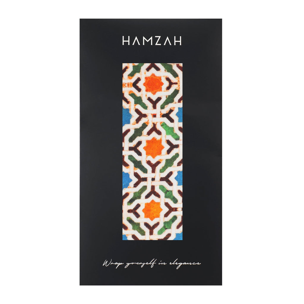 Colorful Silk Scarf with Geometric Print Nazarí