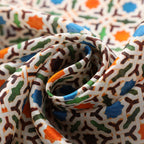 Colorful Silk Scarf with Geometric Print Nazarí