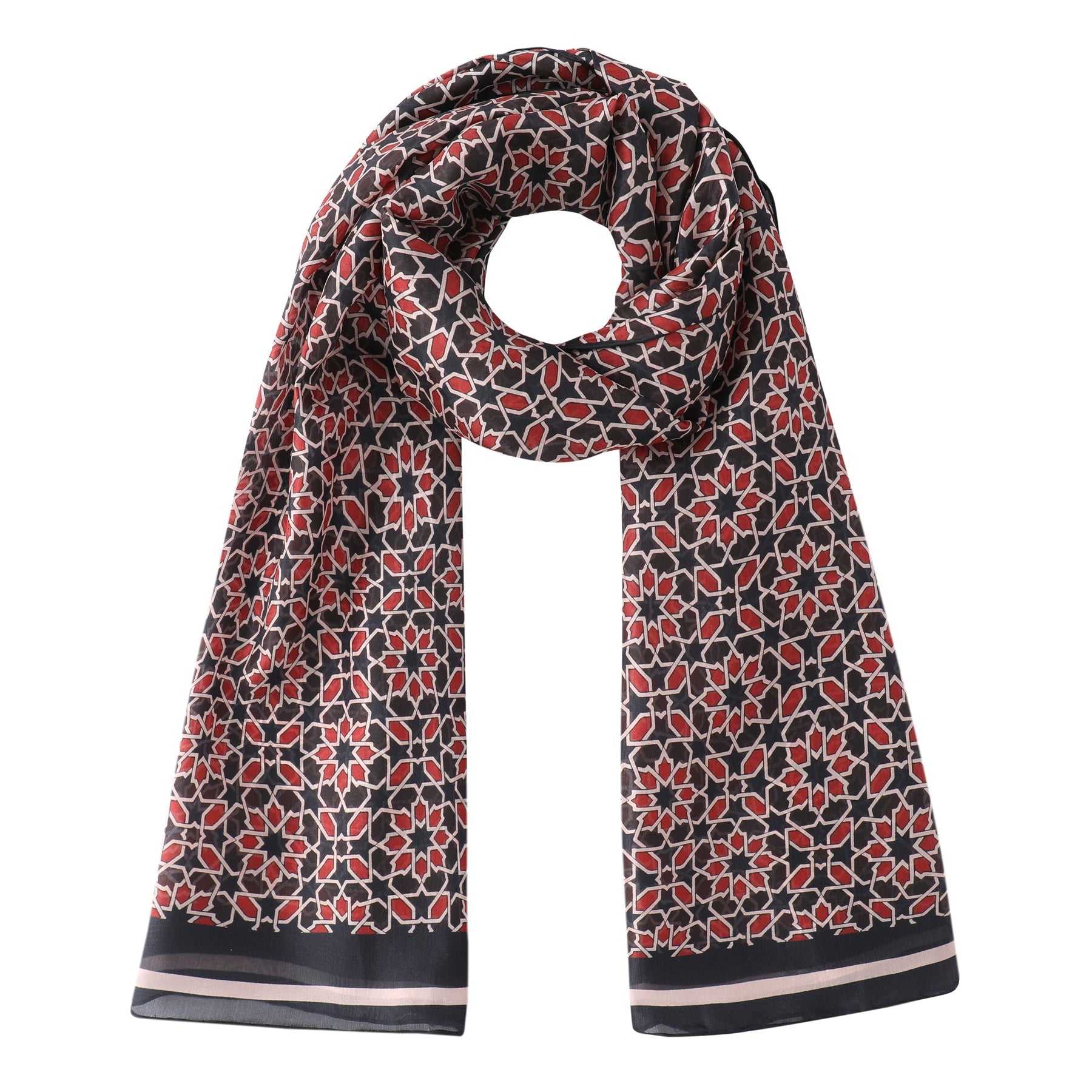 Red and Blue Silk Scarf Mirath