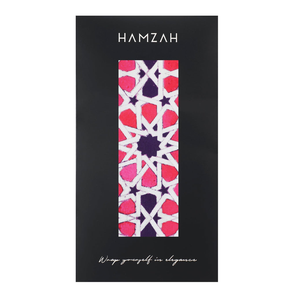 Pink Islamic Art Silk Scarf Partal