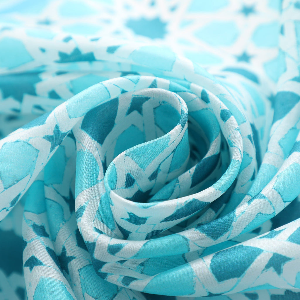 Light Blue Silk Scarf Partal