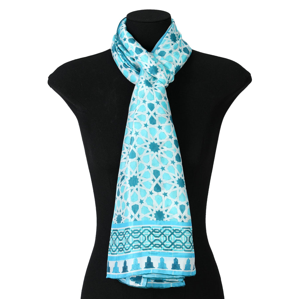 Light Blue Silk Scarf Partal