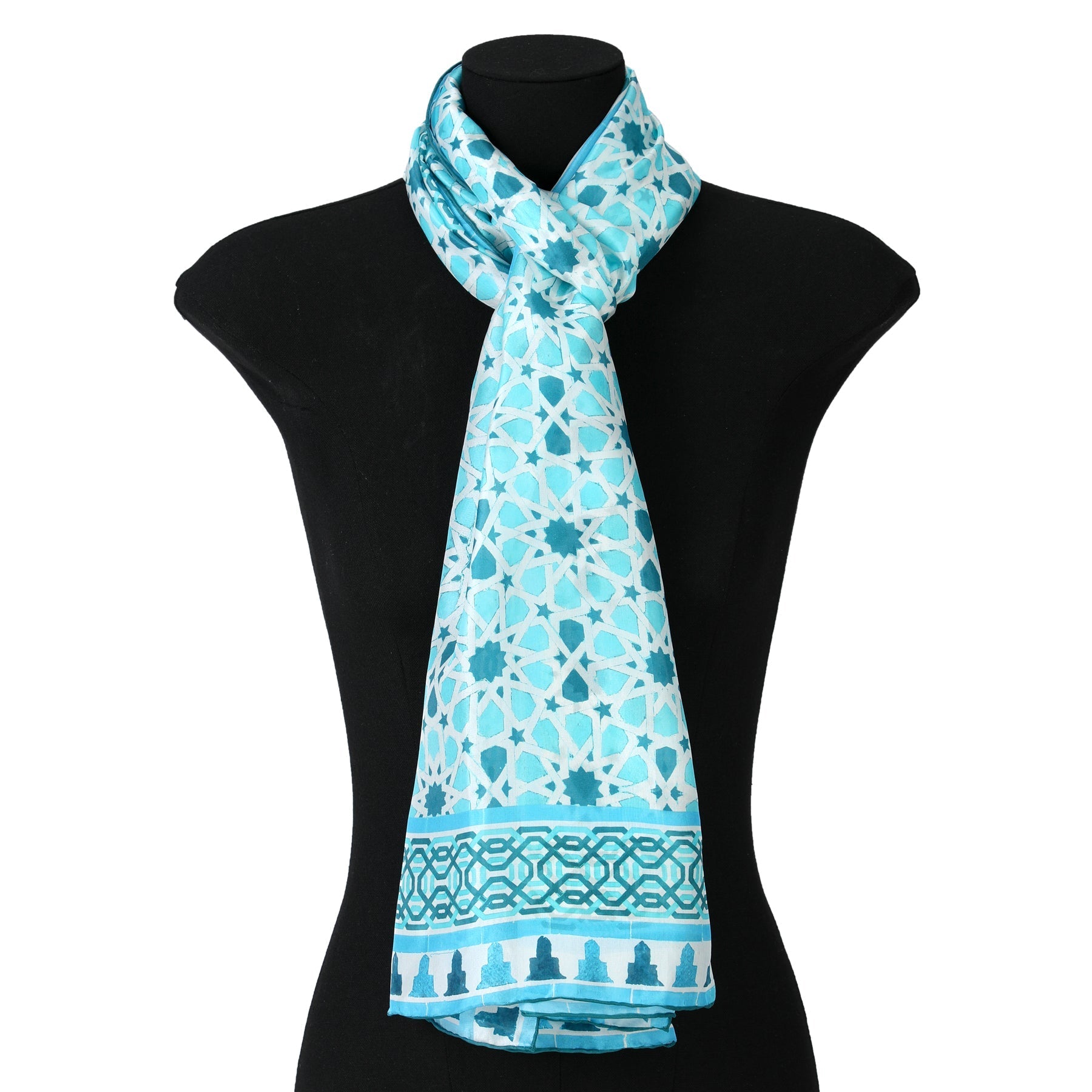 Light Blue Silk Scarf Partal