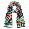 Green and Orange Silk Scarf Garnata