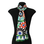 Green and Orange Silk Scarf Garnata