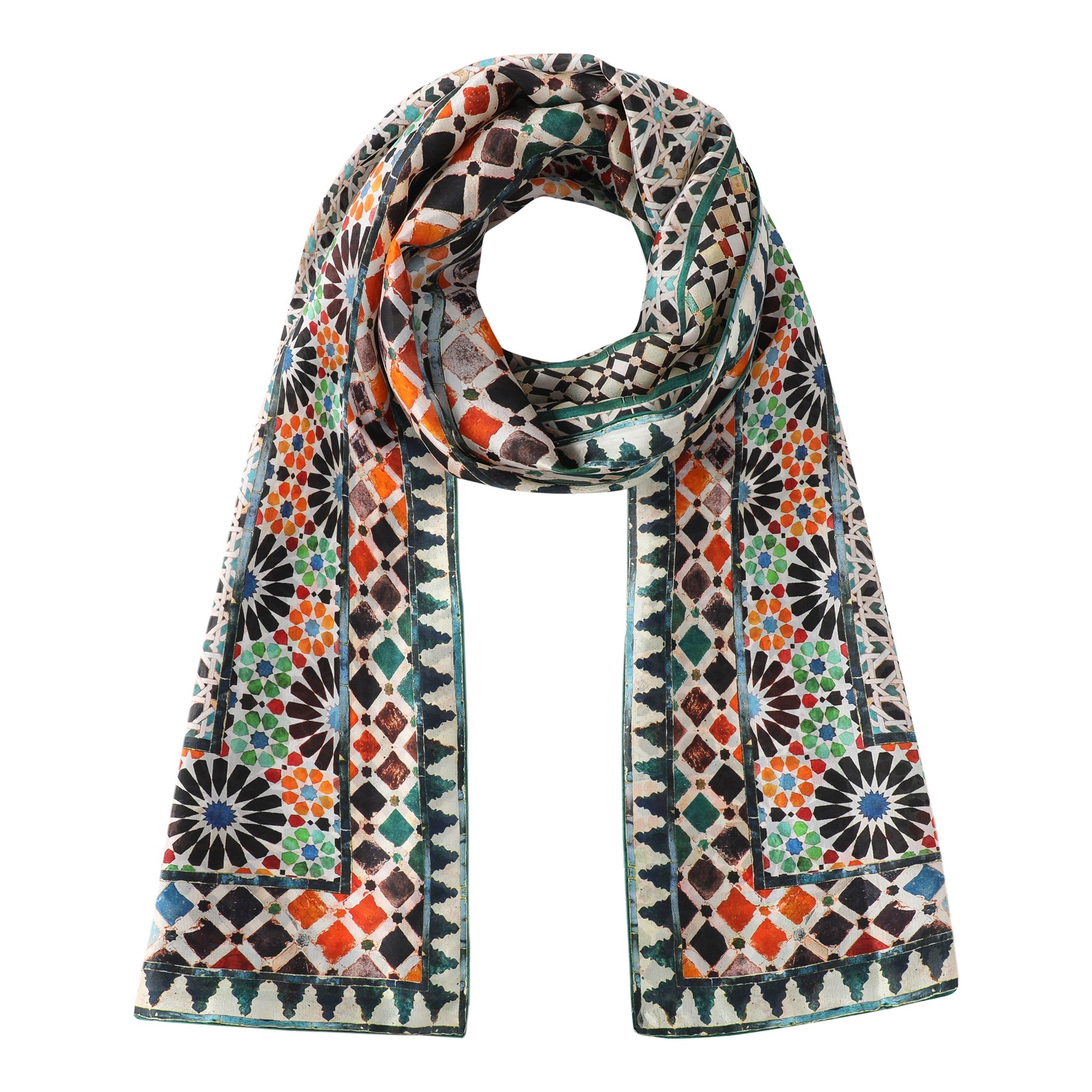 Multicolor Silk Scarf Mehdya