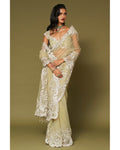 Pistachio Embroidered Tulle Sari Set By KYNAH, Luxury Indian Fashion & Bridal Wear