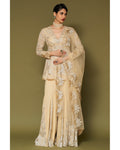Butter Yellow Embroidered Georgette Sharara Set By KYNAH, Luxury Indian Fashion & Bridal Wear