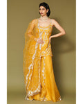 Bright Yellow Organza Sharara Set By KYNAH, Luxury Indian Fashion & Bridal Wear