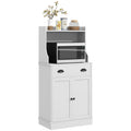 Kitchen Microwave Cabinet with Drawer, Cabinet & Adjustable Shelf for Dining, White