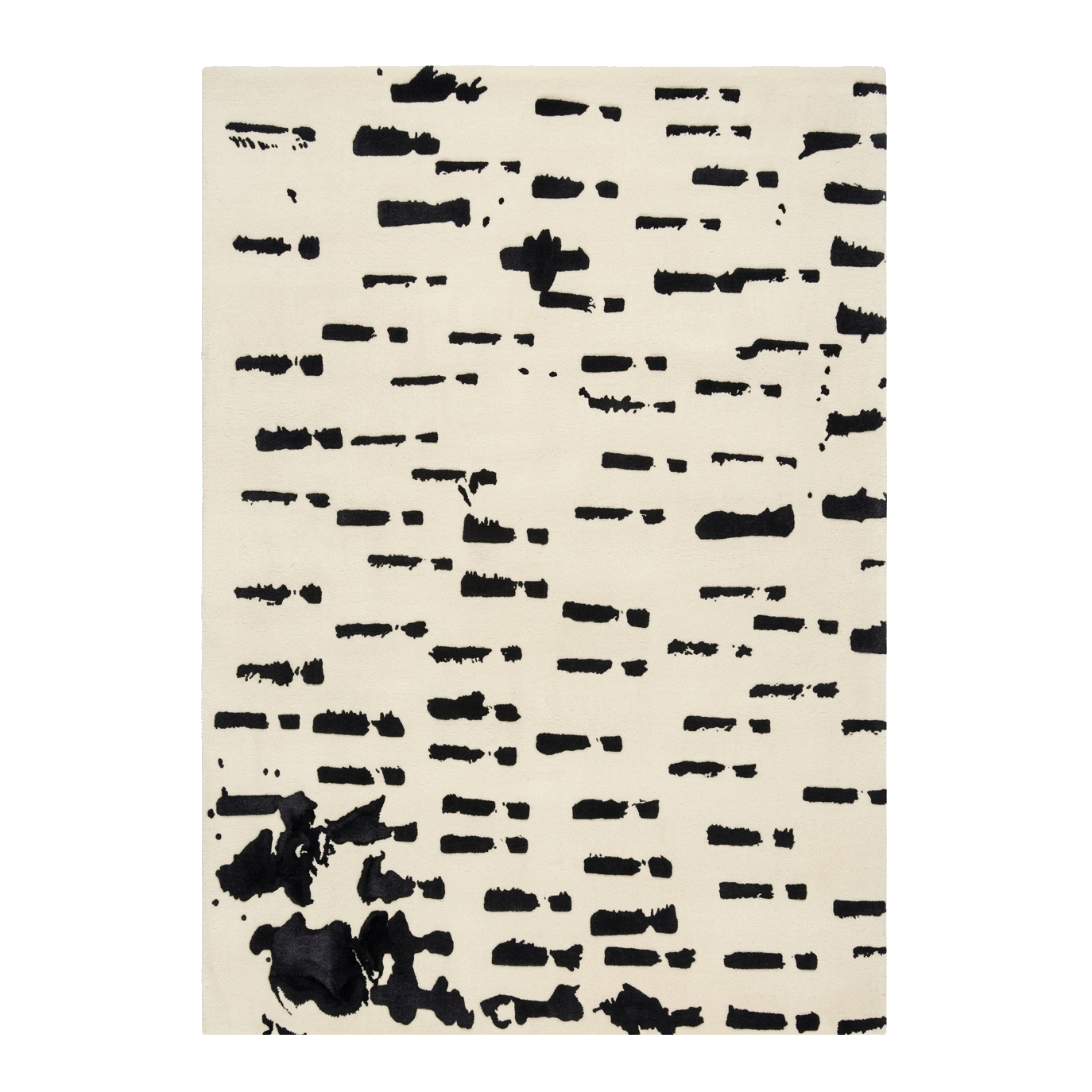 Distressed Charcoal Dash Hand Tufted Rug