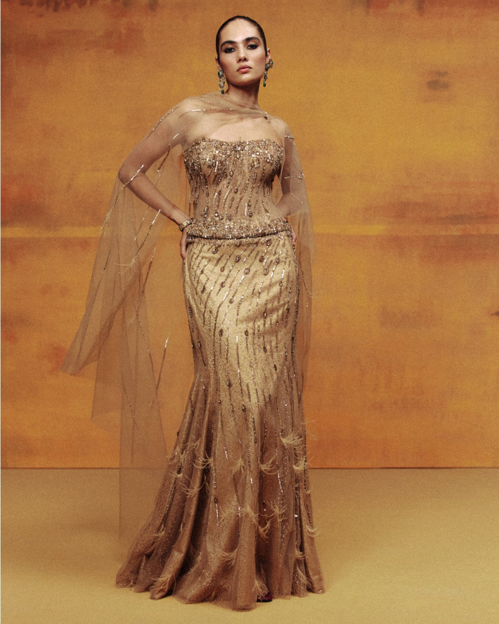 Auric Flame Corset & Skirt Set By KYNAH, Luxury Indian Fashion & Bridal Wear