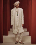 The Moonlit Pearl Sherwani Set By KYNAH, Luxury Indian Fashion & Bridal Wear