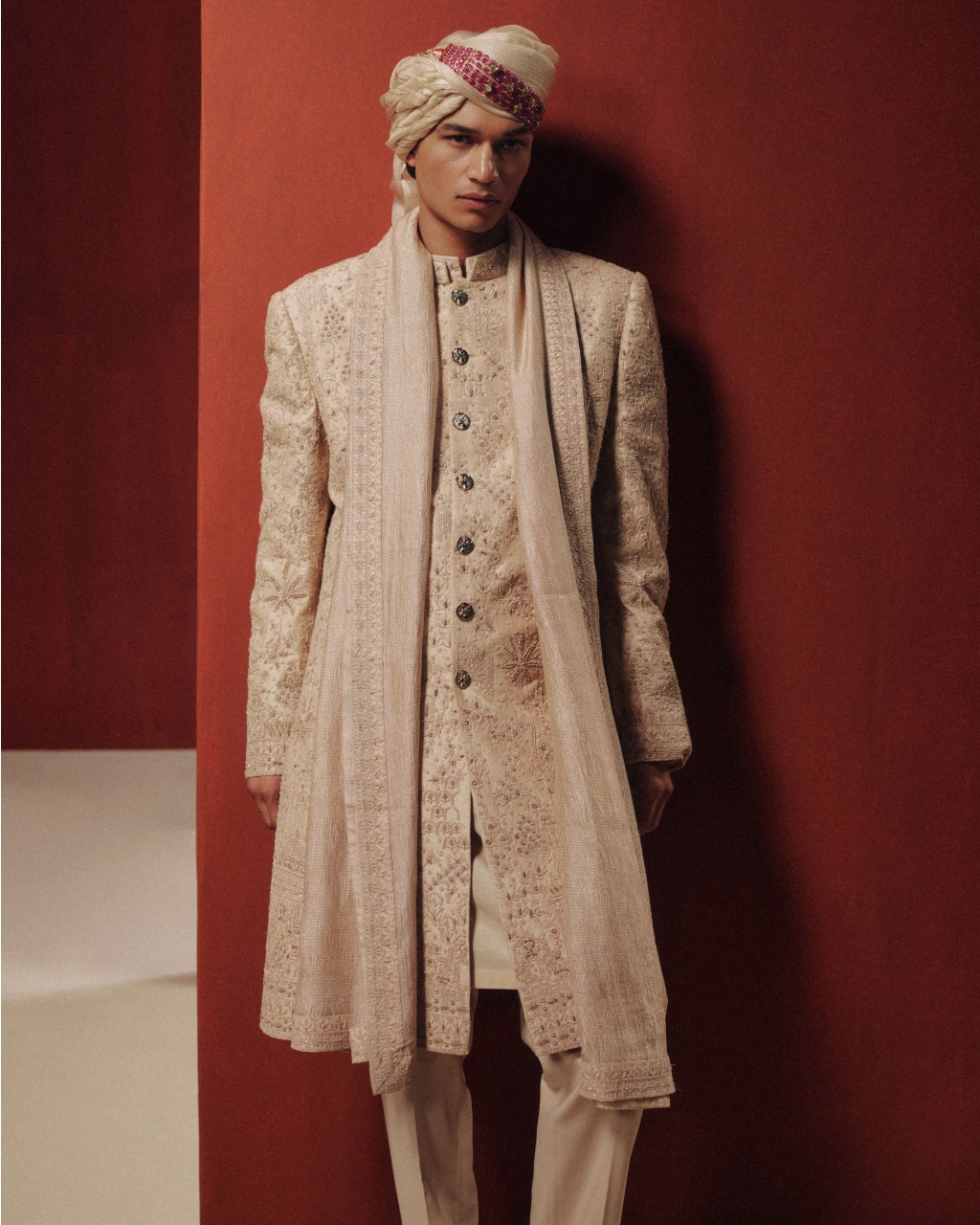 The Rosé Eclipse Sherwani Set By KYNAH, Luxury Indian Fashion & Bridal Wear