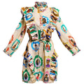 High Neck Frill Mini Dress | PR Sample