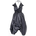 Draped Balloon Pinafore Dress In Black