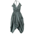 Draped Balloon Pinafore Dress In Green