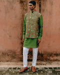 Jade Green Printed Kurta Set By KYNAH, Luxury Indian Fashion & Bridal Wear