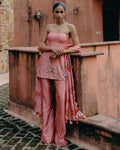 Pink Embroidered Peplum Set By KYNAH, Luxury Indian Fashion & Bridal Wear
