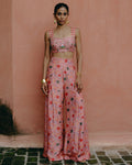 Pink Printed & Intricately Embroidered Co-Ord Set By KYNAH, Luxury Indian Fashion & Bridal Wear