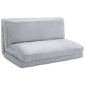 Bean Bag Floor Sofa Bed, Plush Wide Folding Floor Mattress, Wall Couch Sleeper, Light Gray