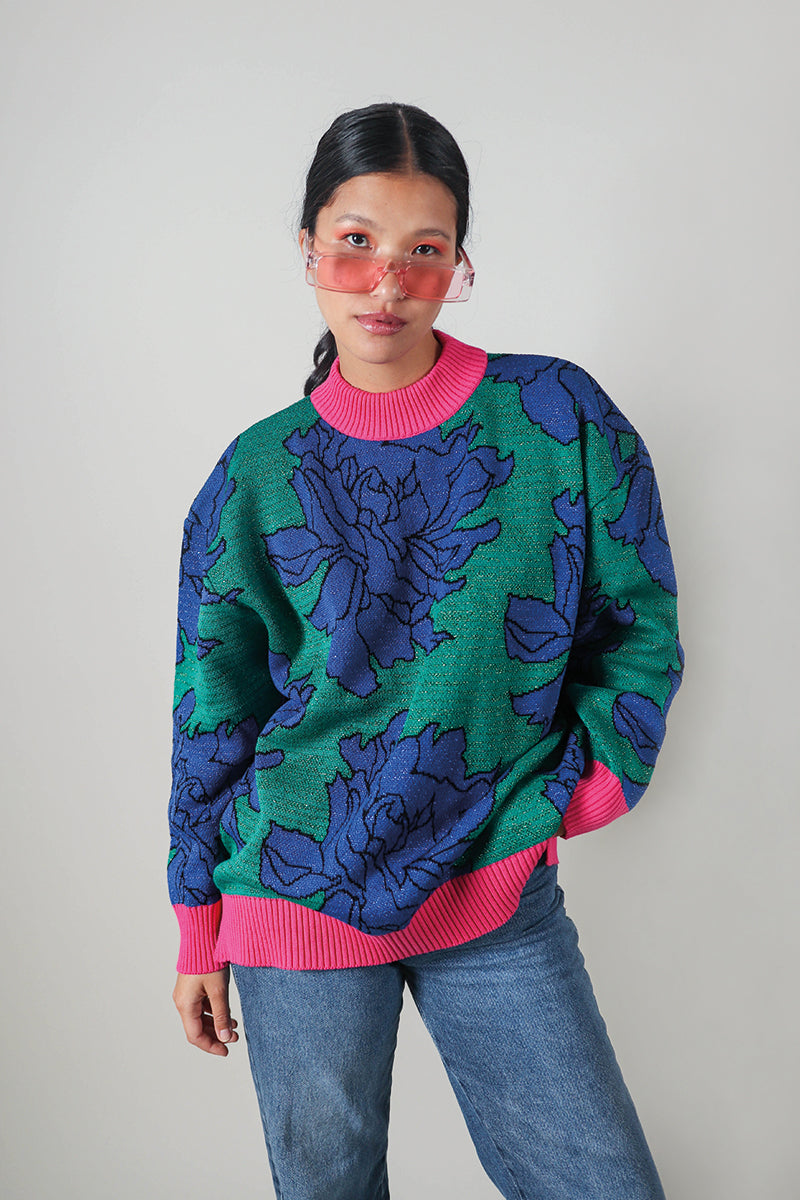 SUDADERA DULCE CON LUREX | AZUL